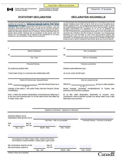 Statutory Declaration of Common-Law Relationship (Form 2016) notarization neighbourhood notary